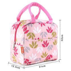 Babyhug Portable and Reusable Insulated Lunch Bag with Floral Print|For School,Travel and Outdoors|Premium & Easy to Carry| - Blue