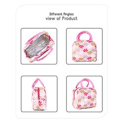 Babyhug Portable and Reusable Insulated Lunch Bag with Floral Print|For School,Travel and Outdoors|Premium & Easy to Carry| - Blue