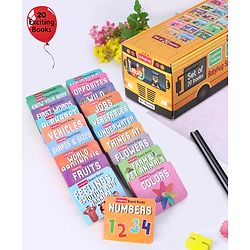 Babyhug School Bus Board Books- Set of 20| Back to Back 22 Pages| Basic Concepts|Early Learning Pocket-Sized Pre-School book|Premium & Handy|Ideal for Gifting