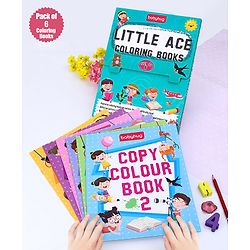 Babyhug Little Ace Coloring Books Set of 6 - English