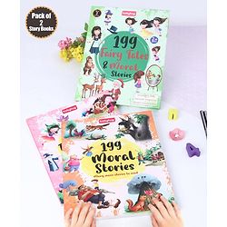 Babyhug 199 Moral & Fairy Tale Stories Books|Self teaching Stories|Colourful Illustration|Pack of 2 |English|2 to 6 Years