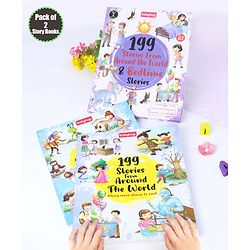 Babyhug 199 Stories From Around the World & Bedtime Books|Self teaching Stories|Colourful Illustration|Pack of 2 |English|2 to 6 Years