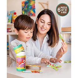 Babyhug Things That Move 18 Double Side Stick Wooden Puzzle Set| Montessori Pre-School Educational and Learning Toy For 3-6 Years Kids| 6 Different Design Fun & Interesting Way To Learn Things Stick Puzzle| BIS Certified