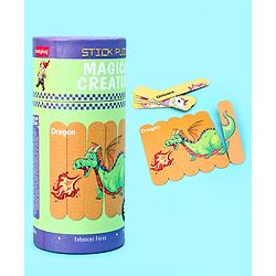 Babyhug Magical Creatures 18 Double Side Stick Wooden Puzzle Set| Montessori Pre-School Educational and Learning Toy For 3-6 Years Kids| 6 Different Design Fun & Interesting Way To Learn Things Stick Puzzle| BIS Certified