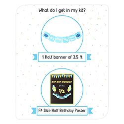 Babyhug Half Birthday Party Decor Kit Blue - Pack of 24