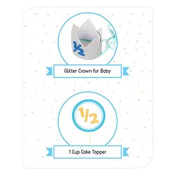 Babyhug Half Birthday Party Decor Kit Blue - Pack of 24