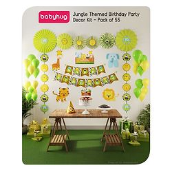Babyhug Jungle Themed Birthday Party Decor Kit - Pack of 55