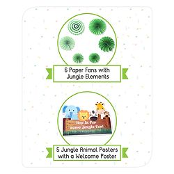 Babyhug Jungle Themed Birthday Party Decor Kit - Pack of 55