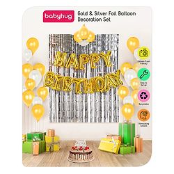 Babyhug Gold & Silver Foil Balloon Decoration Set - Pack of 45