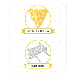 Babyhug Gold & Silver Foil Balloon Decoration Set - Pack of 45