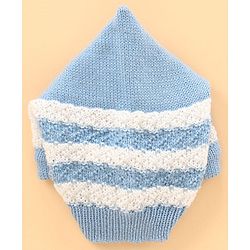 Babyhug Full Sleeves Sweater Set with Cap and Booties - Blue
