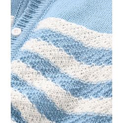 Babyhug Full Sleeves Sweater Set with Cap and Booties - Blue
