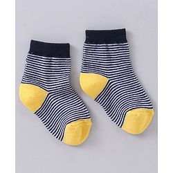 Cute Walk by Babyhug Anti Bacterial Ankle Length Socks Star Design Pack of 3 - Yellow