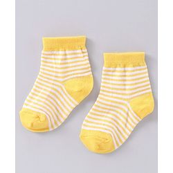 Cute Walk by Babyhug Anti Bacterial Ankle Length Socks Star Design Pack of 3 - Yellow