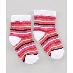 Cutewalk by Babyhug Cotton Ankle Length Multi Print Socks Pack of 3 - Multicolour