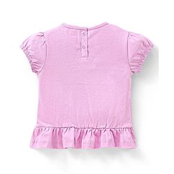 Babyhug Half Sleeves Sequinned Top - Pink
