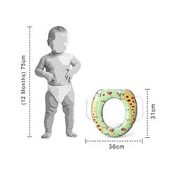 Babyhug Baby Potty Seat With Handle Giraffe Print - Green