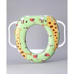 Babyhug Baby Potty Seat With Handle Giraffe Print - Green