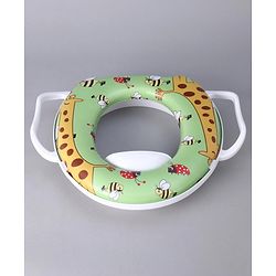 Babyhug Baby Potty Seat With Handle Giraffe Print - Green