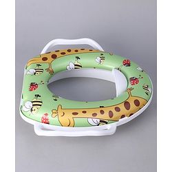 Babyhug Baby Potty Seat With Handle Giraffe Print - Green