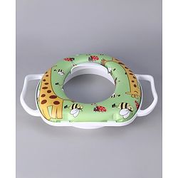 Babyhug Baby Potty Seat With Handle Giraffe Print - Green