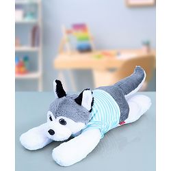 Babyhug Sleeping Husky Dog Soft Toy Multicolor - Length 55 cm