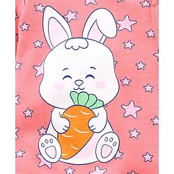 Babyhug Full Sleeves Sleepsuit Bunny Print - Pink