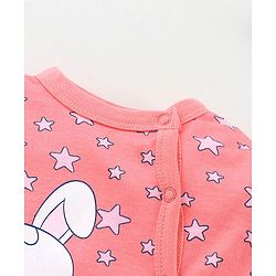 Babyhug Full Sleeves Sleepsuit Bunny Print - Pink