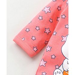 Babyhug Full Sleeves Sleepsuit Bunny Print - Pink
