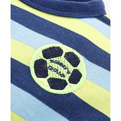 Babyhug Full Sleeves Sleep Suit Striped - Blue
