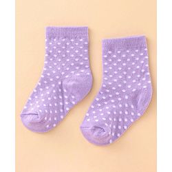 Cute Walk by Babyhug Ankle Length Antibacterial Socks Polka Dot Design Pack of 3 - Pink Purple Grey