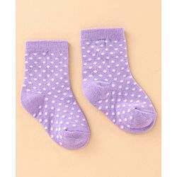Cute Walk by Babyhug Ankle Length Antibacterial Socks Polka Dot Design Pack of 3 - Pink Purple Grey