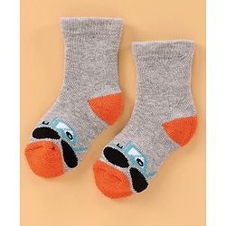 Cute Walk by Babyhug Anti Bacterial Ankle Length Terry Socks Pack of 3 - White Grey