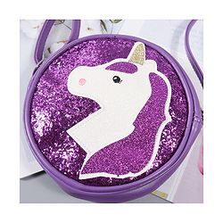 Babyhug Unicorn Shimmered Sling Bag - Purple