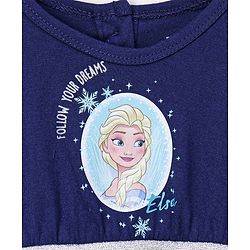 Babyhug Half Sleeves Frock Frozen Print - Navy