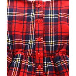 Babyhug Yarn Dyed Checked Frock with Stockings - Multicolour