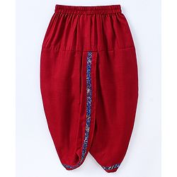 Babyhug Full Sleeves Kurta and Dhoti Set Paisley Print - Blue Red