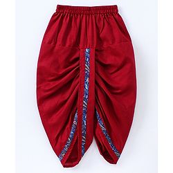 Babyhug Full Sleeves Kurta and Dhoti Set Paisley Print - Blue Red