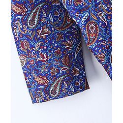 Babyhug Full Sleeves Kurta and Dhoti Set Paisley Print - Blue Red