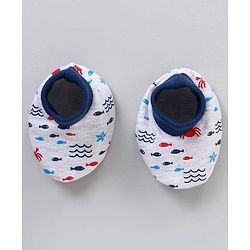Babyhug 100% Cotton Cap Mitten Booties Set - Multicolour