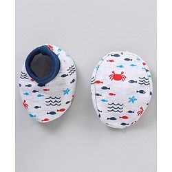 Babyhug 100% Cotton Cap Mitten Booties Set - Multicolour