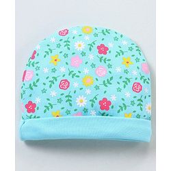 Babyhug 100% Cotton Cap Mitten Booties Set - Blue